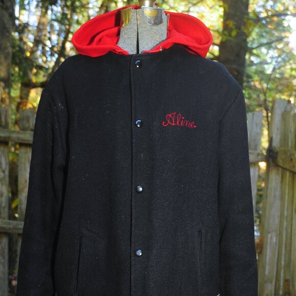 VTG 1981 Varsity Cheerleader Wool Letterman Jacket Woodbridge Quilt Lined M/L - Picture 2 of 14